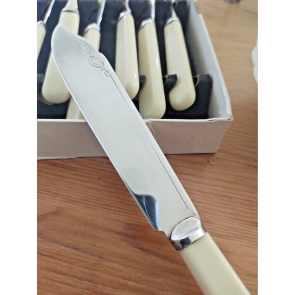 Vintage E.P.N.S. A1 Fish Knives & Forks set of 6 bakelite handles, 1930's - Picture 7 of 13